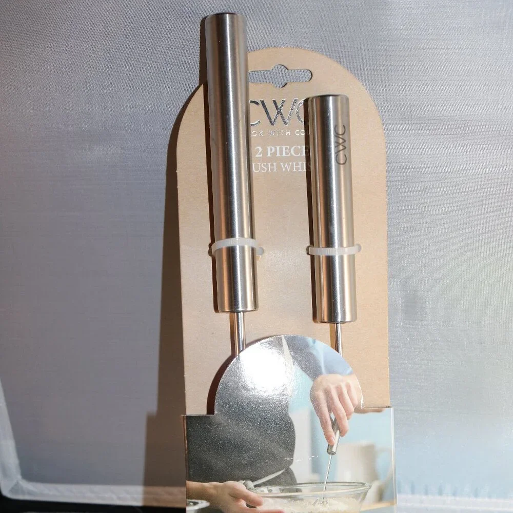 CWC Cook with Color 2-piece whisk set stainless steel NIP
